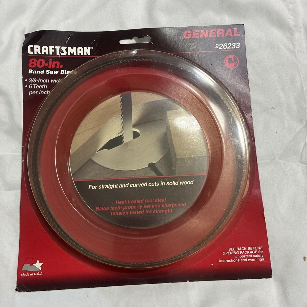 Craftsman 926233 80in Band Saw Blade 3/8in 6 TPI Wood Cutting Sealed NOS USA